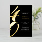 エレガントモダンタイポグラフィ40歳 箔招待状 (立ち正面)