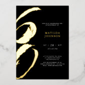 エレガントモダンタイポグラフィ60誕生日 箔招待状 (正面)