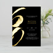 エレガントモダンタイポグラフィ60誕生日 箔招待状 (立ち正面)