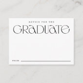 エレガントモダンタイポグラフィB+W卒業アドバイス エンクロージャーカード (正面)