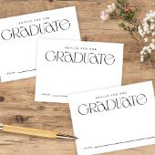 エレガントモダンタイポグラフィB+W卒業アドバイス エンクロージャーカード