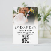 エレガントモダンタイポグラフィqrコード色あせ写真 セーブザデート (スタンド正面)