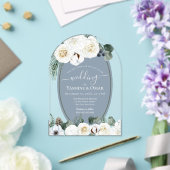 エレガントモダンダスティブルーとセージ結婚グリーン アクリル招待状 (インサイチュ (ウェディング))