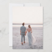 エレガントモダンダスティブルーシンプル結婚の写真 セーブザデート (裏面)