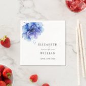 エレガントモダンダスティブルー結婚ボタニカル スタンダードカクテルナプキン (インサイチュ)