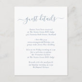 エレガントモダンダスティー結婚ブルー詳細 エンクロージャーカード (正面)