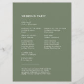 エレガントモダンダークセージ結婚グリーン プログラム (裏面)