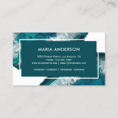 エレガントモダンティール（緑がかった色）アゲテゲードジェムストーン 名刺 (裏面)