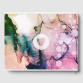 *~*エレガントモダンティール(緑がかった色)ピーチ水結婚色 ゲストブック (裏面)