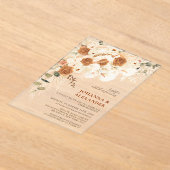 エレガントモダンテラコタ結婚ス アクリル招待状 (レイダウン)