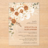 エレガントモダンテラコタ結婚ス アクリル招待状 (正面)