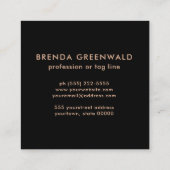 エレガントモダンテラコッタブルーグリッター金ゴールド スクエア名刺 (裏面)