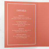 エレガントモダンテラコッタモノグラムシンプル結婚ズ 三つ折り招待状 (内部最初)