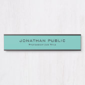 エレガントモダンテンプレートトレンディー光ティール（緑がかった色）最高の サインプレート (正面)