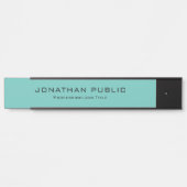 エレガントモダンテンプレートトレンディー光ティール（緑がかった色）最高の サインプレート (正面)