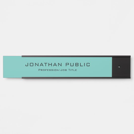 エレガントモダンテンプレートトレンディー光ティール（緑がかった色）最高の サインプレート (正面)