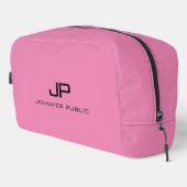 エレガントモダンテンプレートモノグラム無地のピンク ドップキット (右コーナー)