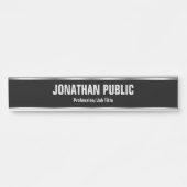 エレガントモダンテンプレート黒銀カスタム サインプレート (正面)