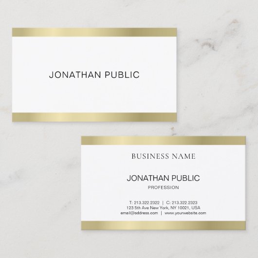 エレガントモダンデザインお洒落プロフェッショナル 名刺 (正面/裏面)