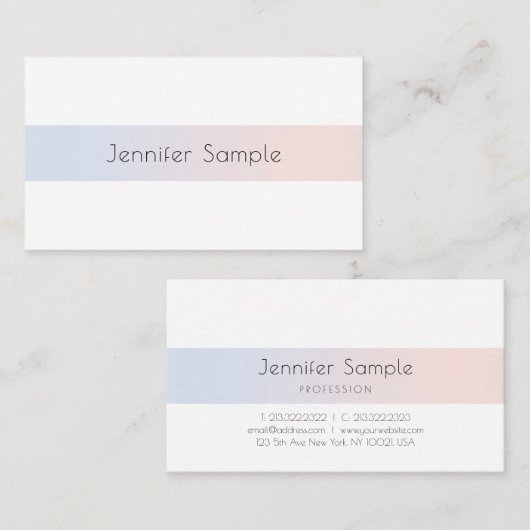 エレガントモダンデザインお洒落プロフェッショナル 名刺 (正面/裏面)