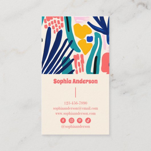 エレガントモダンデザイン付きはっきりした芸術的抽象芸術 名刺 (裏面)