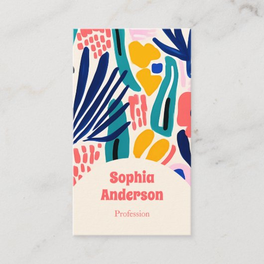 エレガントモダンデザイン付きはっきりした芸術的抽象芸術 名刺 (正面)