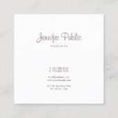 エレガントモダントレンディークリエイティブプレーンプロフェッショナル スクエア名刺 (裏面)