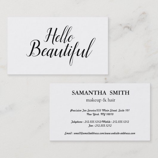 エレガントモダントレンディーメイクアップアーティスト/美容師 名刺 (正面/裏面)