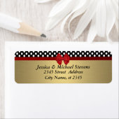 エレガントモダントレンディーレッドボウ結婚水玉模様 ラベル (インサイチュ)