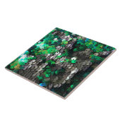 エレガントモダントレンディー緑のグレーのシークイン タイル (側面)