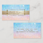 エレガントモダントレンディー《写真》ぼけ味グラデーション、金ゴールド・フレーム 名刺 (正面/裏面)