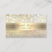 エレガントモダントレンディー《写真》ぼけ味、金ゴールドストライプ 名刺 (正面)