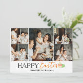 エレガントモダンハッピーイースター卵、家族5写真 シーズンカード (スタンド正面)