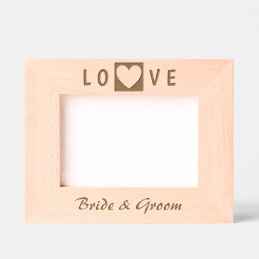 エレガントモダンハート名 レーザー彫刻フレーム (正面)