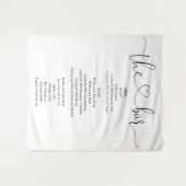 エレガントモダンハート・スクリプトのバー・メニュー タペストリー (正面(横))