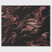 エレガントモダンバラ金ゴールドとブラック大理石ルック ラッピングペーパー (フラット)