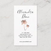 エレガントモダンバラ金ゴールドとホワイトパーム 名刺 (裏面)