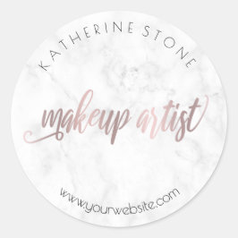 エレガントモダンバラ金ゴールドと大理石メイクアップアーティスト ラウンドシール