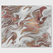 エレガントモダンバラ金ゴールドと白い大理石の外観 ラッピングペーパー (フラット)