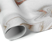 エレガントモダンバラ金ゴールドと白い大理石の外観 ラッピングペーパー (ロールコーナー)