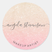 エレガントモダンバラ金ゴールドと金ゴールドグリッターメイクアップ ラウンドシール (正面)