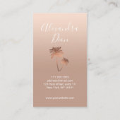 エレガントモダンバラ金ゴールドと銅のパーム 名刺 (裏面)