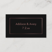 エレガントモダンバラ金ゴールドを黒に挿入 エンクロージャーカード (裏面)