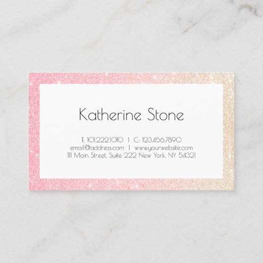 エレガントモダンバラ金ゴールドグリッターイベントプランナー 名刺 (裏面)