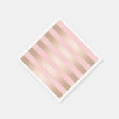 エレガントモダンバラ金ゴールドストライプの スタンダードカクテルナプキン (角)