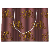 エレガントモダンバラ金ゴールドノールクリスマス ラージペーパーバッグ (正面)