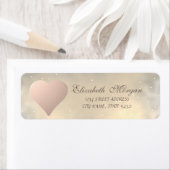 エレガントモダンバラ金ゴールドハート、光沢のあるアドレス ラベル (インサイチュ)