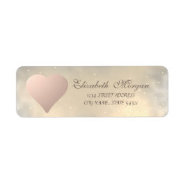 エレガントモダンバラ金ゴールドハート、光沢のあるアドレス ラベル