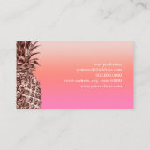 エレガントモダンバラ金ゴールドパイナップル勾配ピンク 名刺 (裏面)