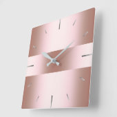 エレガントモダンバラ金ゴールドパターン スクエア壁時計 (傾斜)